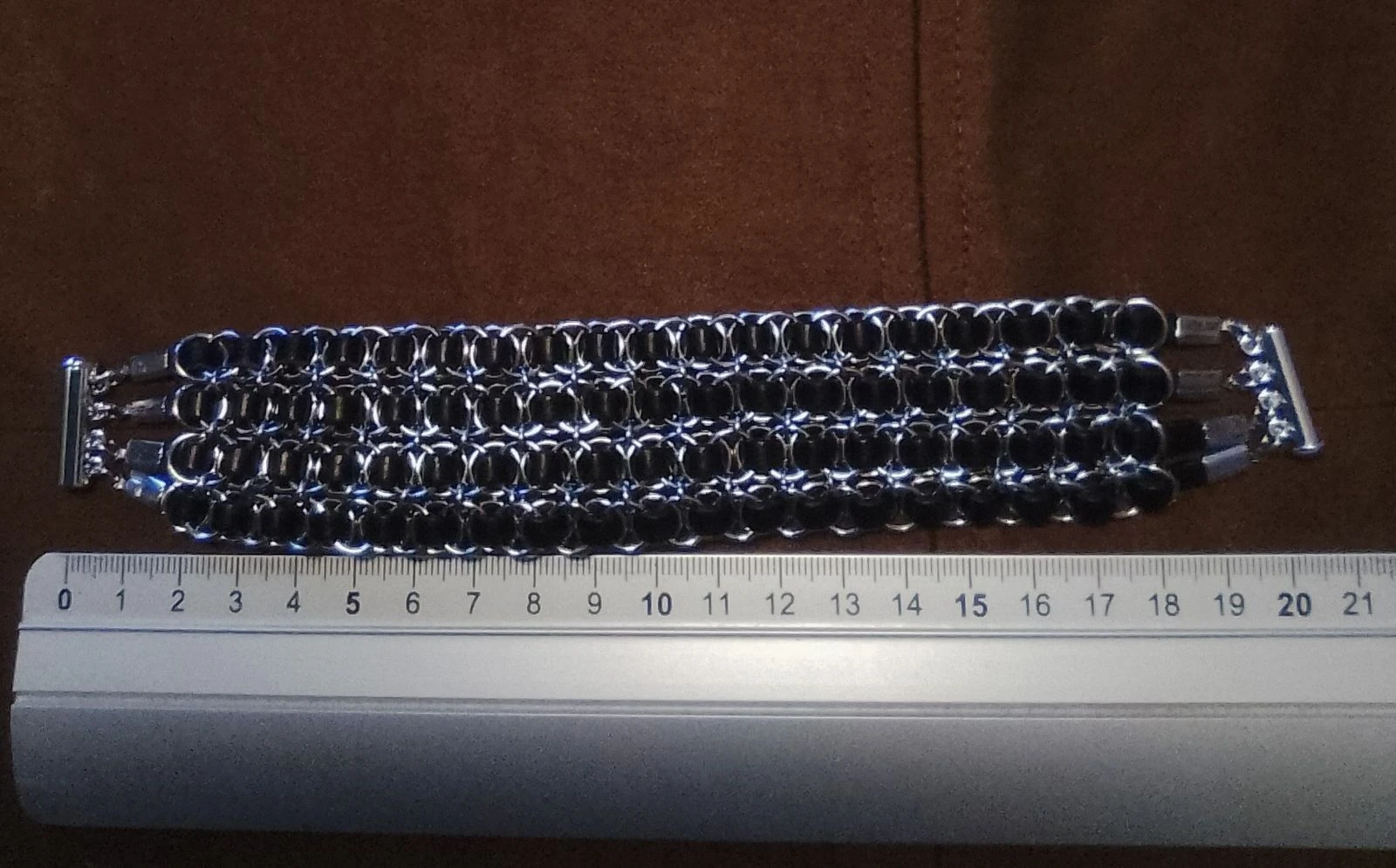 Leather cuff bracelet with sliding links – photo 4